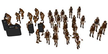 军队军人士兵SU模型