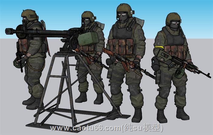 俄罗斯战士士兵SU模型