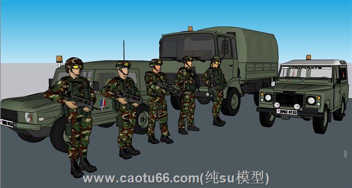 部队士兵运输车SU模型