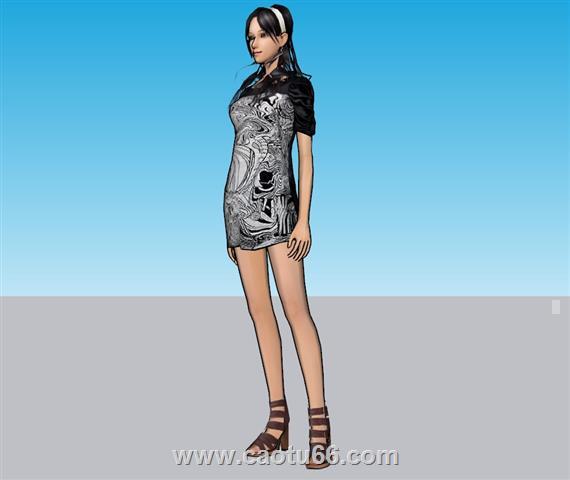 美女人物SU模型