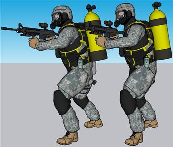 蛙人部队士兵SU模型
