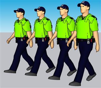 警察巡警人物SU模型