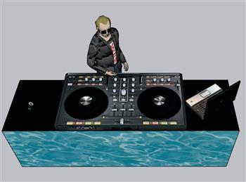 DJ打碟师音乐SU模型