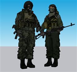 俄罗斯车臣士兵SU模型
