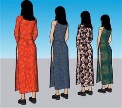 迎宾旗袍美女SU模型