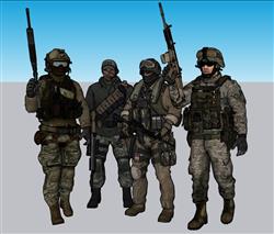 海豹突击队特种兵士兵SU模型