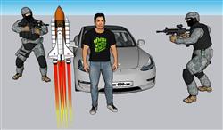 马斯克特斯拉星链卫星SU模型