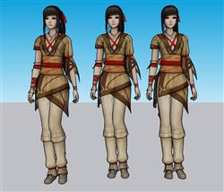古代美女人物SU模型