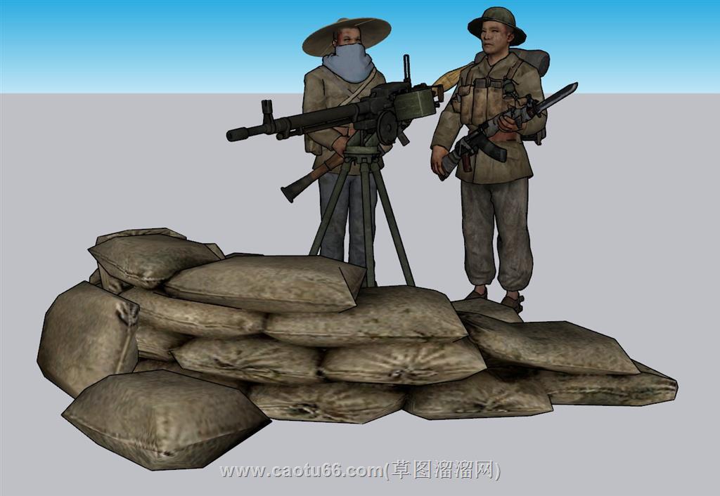 野战民兵士兵SU模型