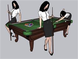 桌球台球撞球SU模型
