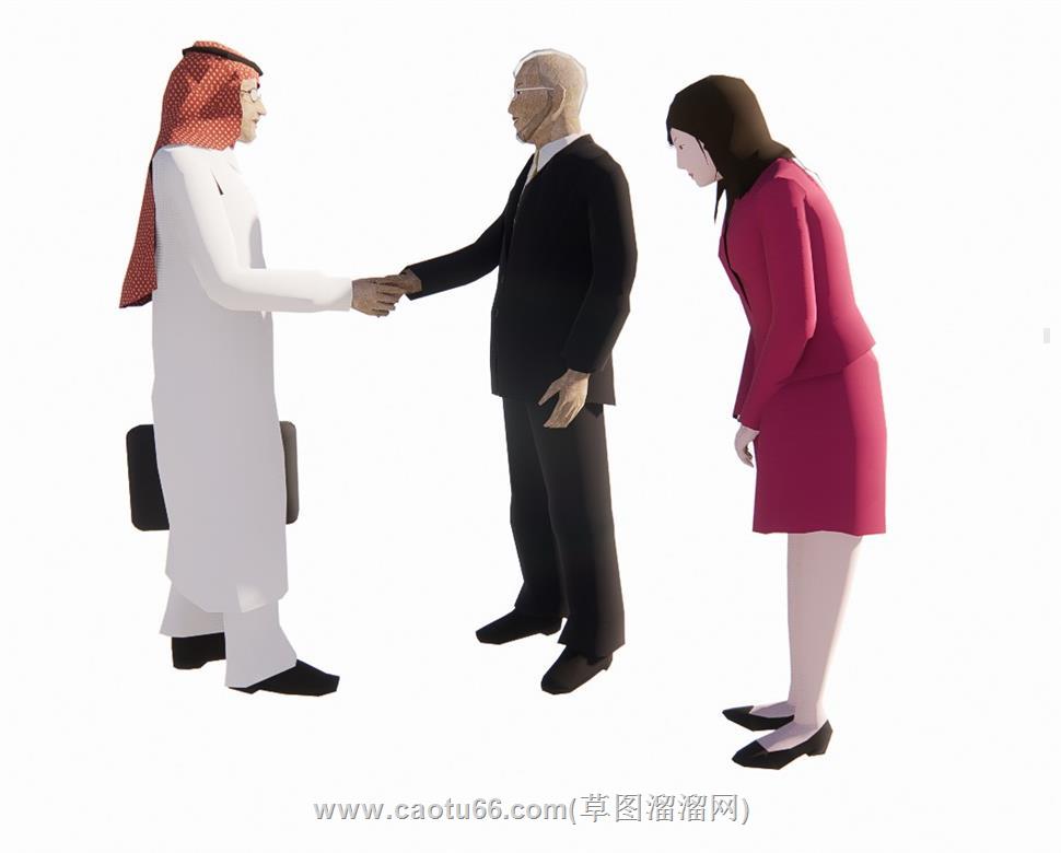 沙特生意人物SU模型