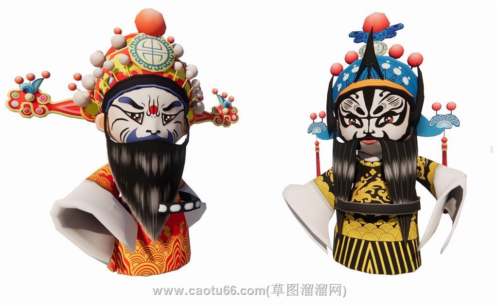 京剧变脸花脸SU模型