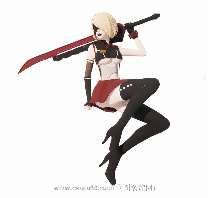 美女游戏角色SU模型