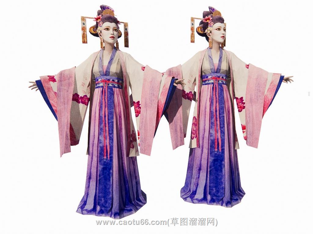 古代美女SU模型