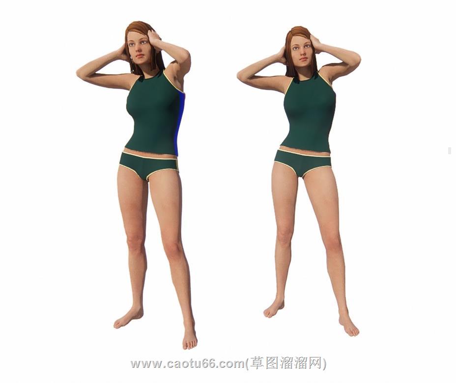 美女人物SU模型