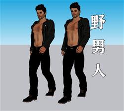 野男人帅哥人物SU模型