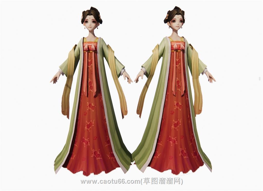古代美女人物SU模型