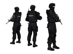 警察特警人物SU模型