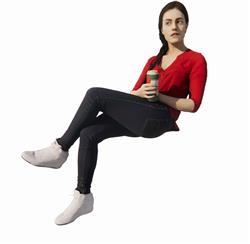 美女坐姿人物SU模型