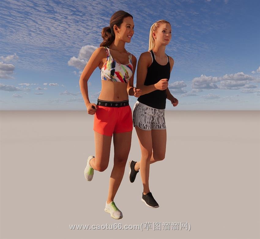 跑步运动员美女SU模型