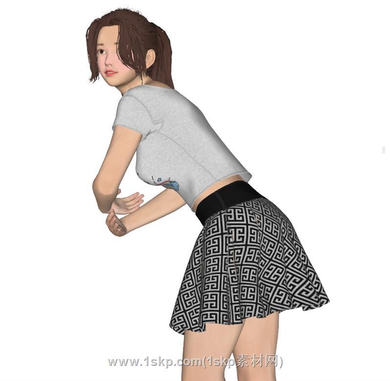 美女人物SU模型