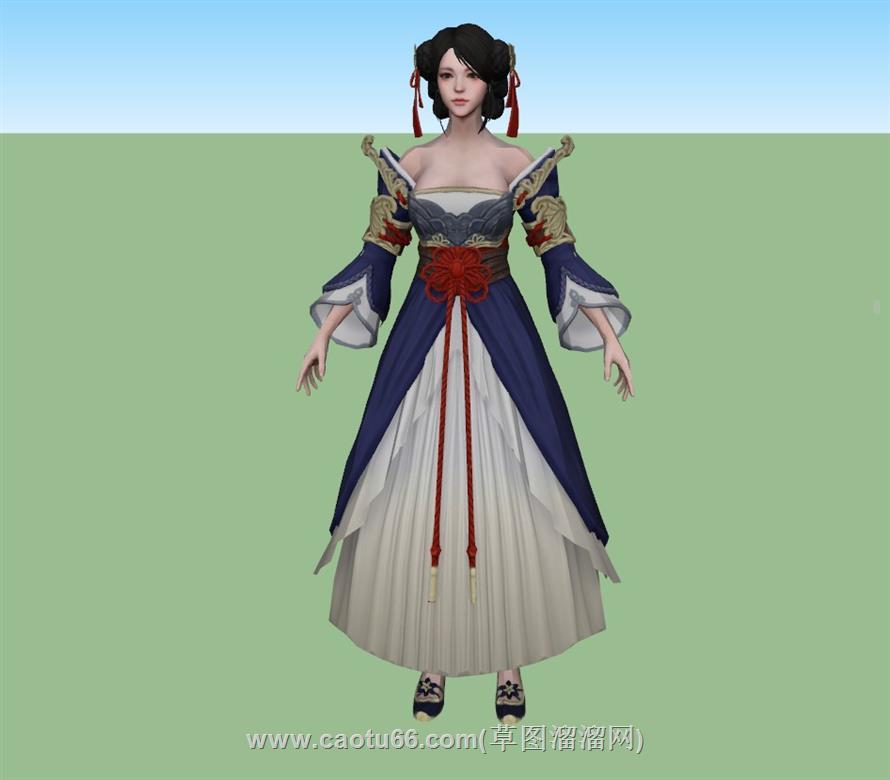 唐朝美女人物SU模型
