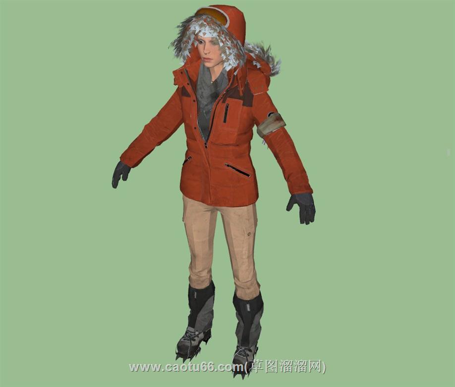 男人羽绒服人物SU模型