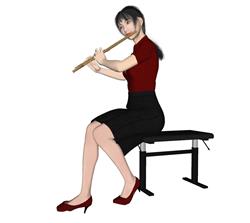 笛子美女人物SU模型