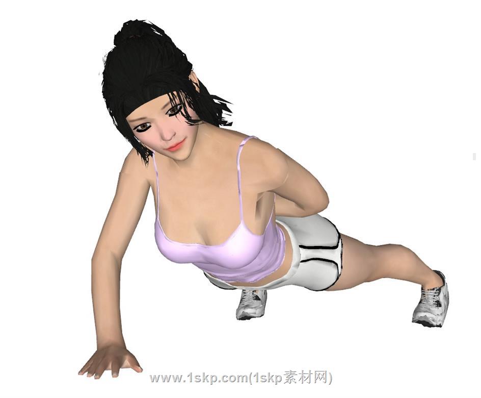俯卧撑美女SU模型
