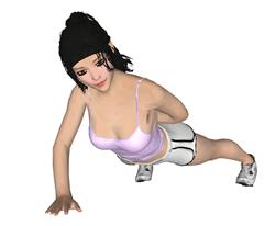俯卧撑美女SU模型