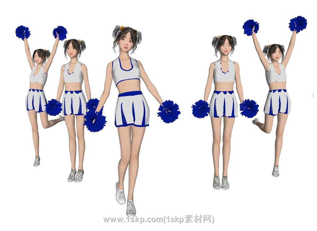美女啦啦队人物SU模型
