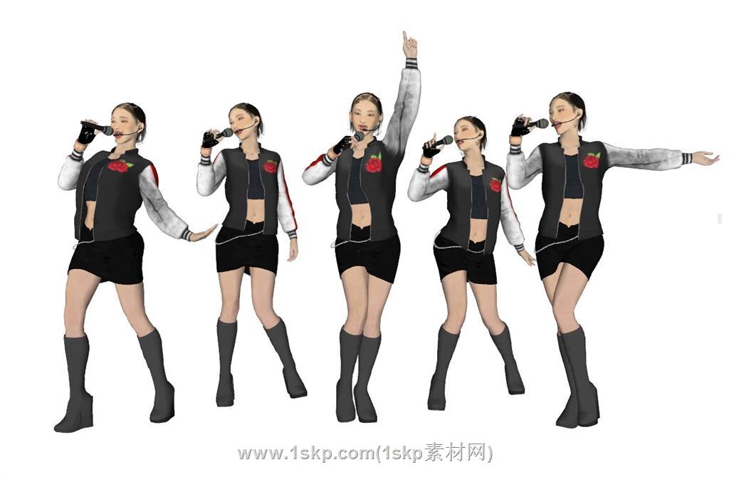 美女歌手人物SU模型