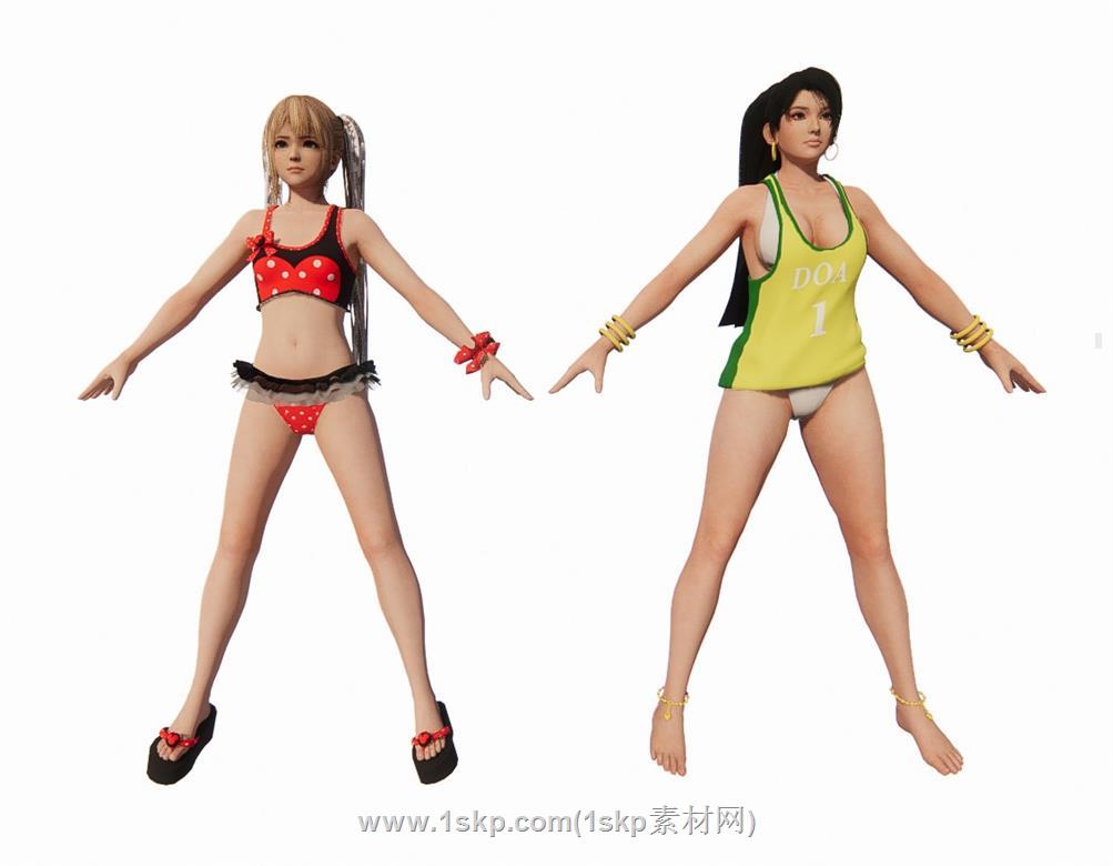 卡通美少女人物SU模型