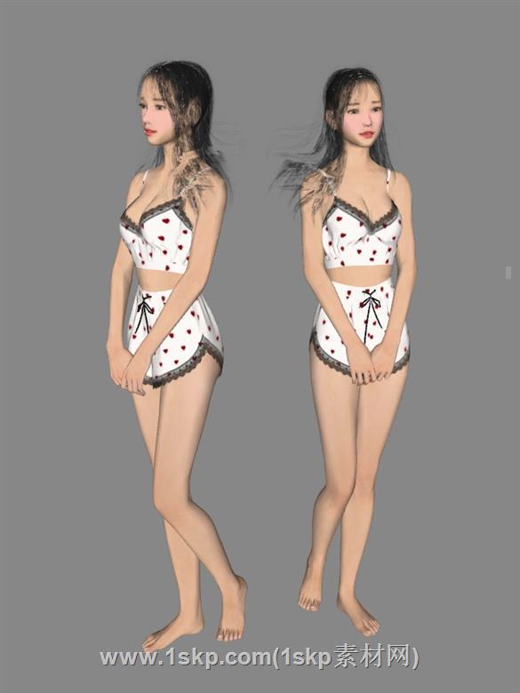美女人物SU模型