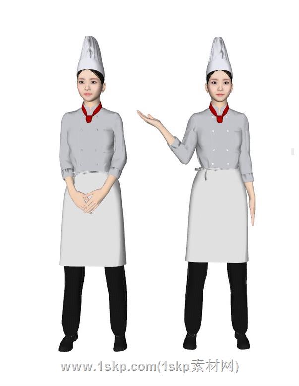 女厨师人物SU模型