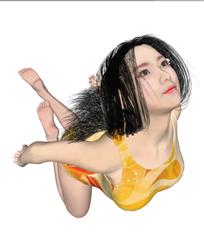 游泳女人美女SU模型