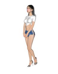 美女模特少女SU模型