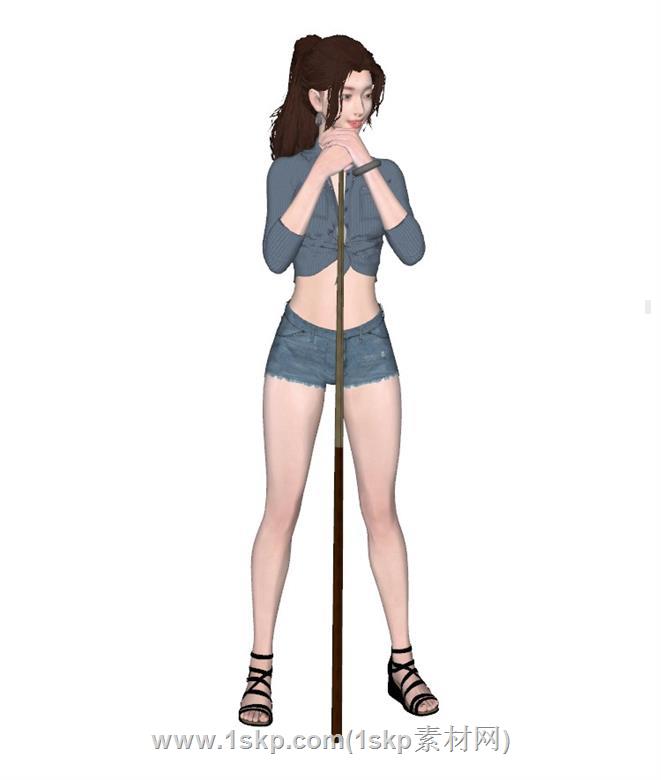 美女人物SU模型