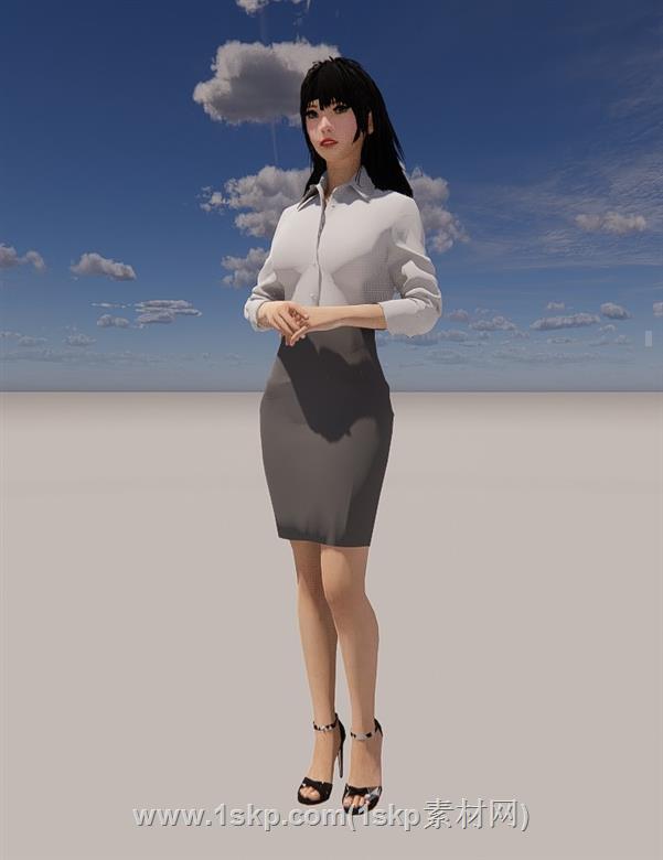 美女人物女人SU模型