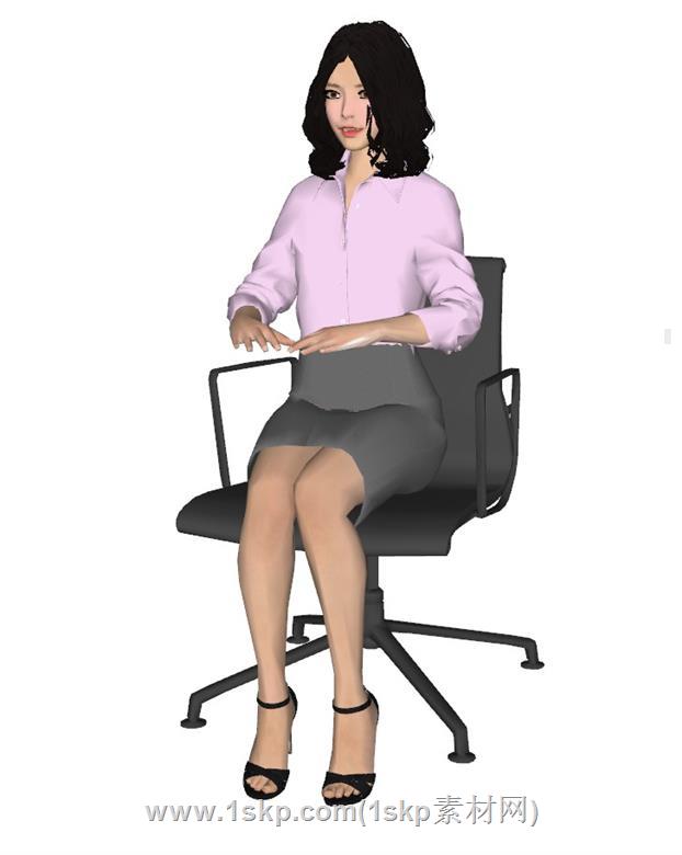 坐姿女人SU模型