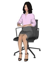 坐姿女人SU模型