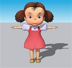卡通女孩人物SU模型