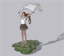 动漫女孩少女SU模型