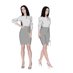 美女人物SU模型