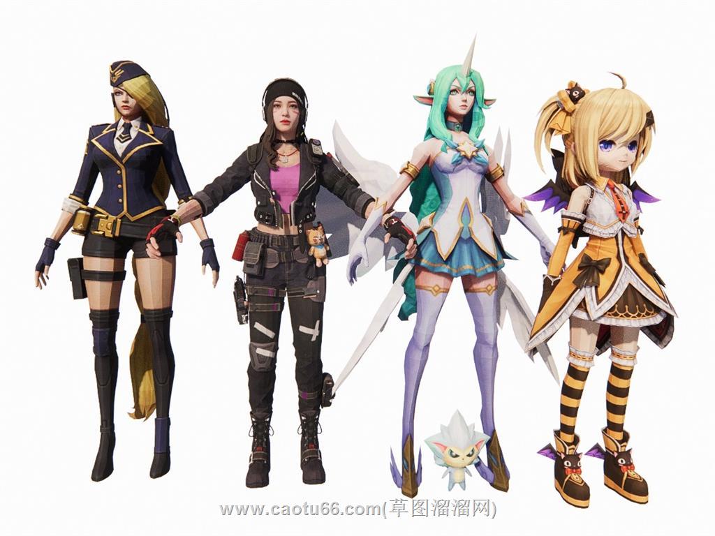 动漫卡通美少女SU模型
