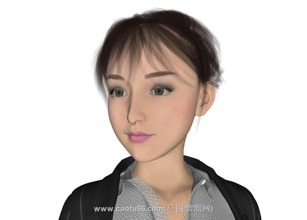 商务美女人物SU模型