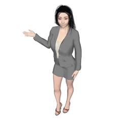 商务美女人物SU模型