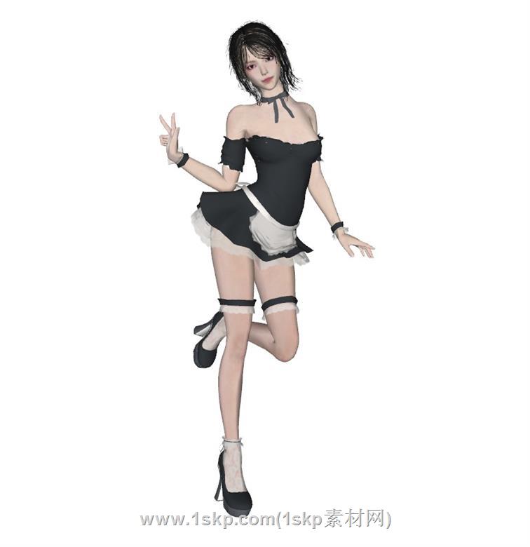 美女人物SU模型