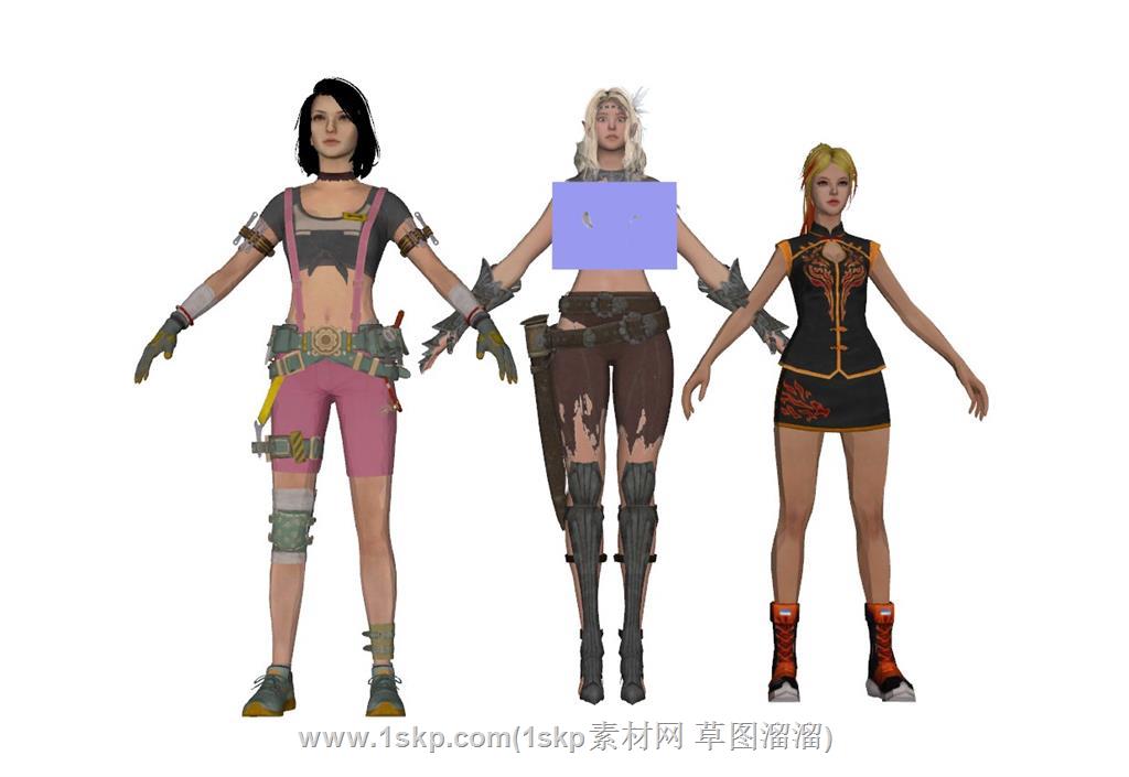 卡通动漫美女SU模型