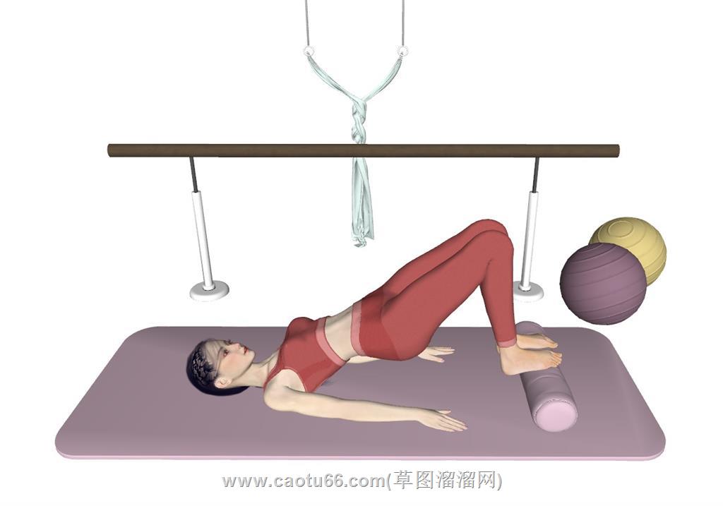 瑜伽美女SU模型